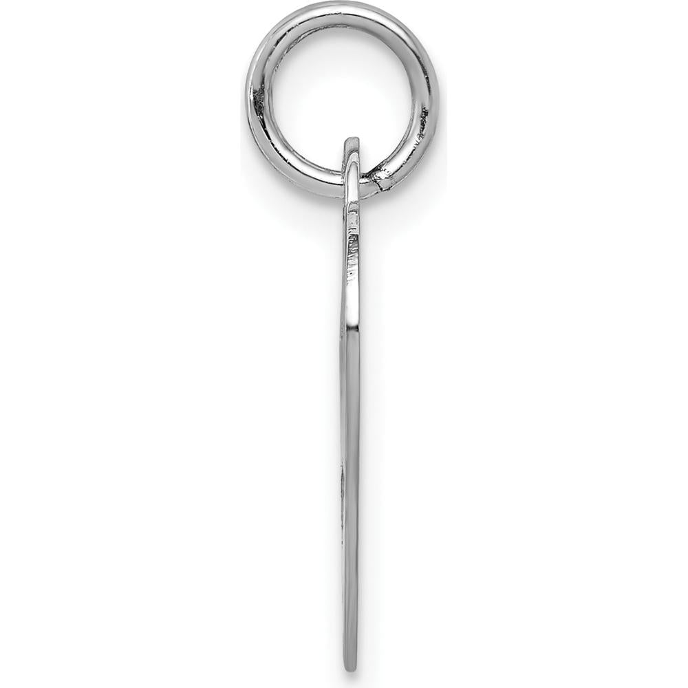 14K White Gold Plain Engraveable Heart Disc Charm - Polished Finish by Oro Pregiato