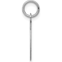 14K White Gold Plain Oval Engravable Disc Charm - Rhodium Plated, 20mm Length by Oro Pregiato