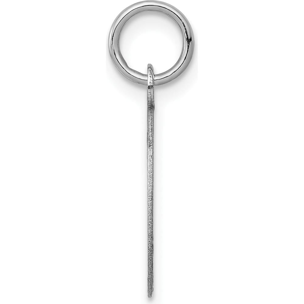 14K White Gold Plain Oval Engravable Disc Charm - Rhodium Plated, 20mm Length by Oro Pregiato