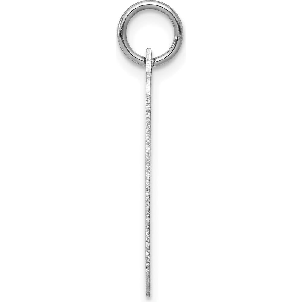 14K White Gold Plain Rectangular Engravable Charm with Polished Finish - 26mm Length by Oro Pregiato