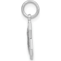 14K White Gold POLICE Badge Charm Pendant - Rhodium Plated, Engravable by Oro Pregiato