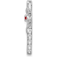 14K White Gold Polish Filigree Mother's Cross Pendant Mounting - Prong Setting for 2mm Gemstone by Oro Pregiato
