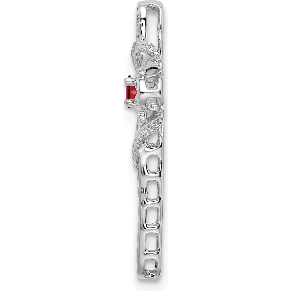 14K White Gold Polish Filigree Mother's Cross Pendant Mounting - Prong Setting for 2mm Gemstone by Oro Pregiato