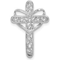 14K White Gold Polish Filigree Mother's Cross Pendant Mounting - Prong Setting for 2mm Gemstone by Oro Pregiato