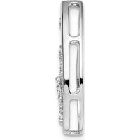 14K White Gold Polished 1/3 Carat Diamond Fancy Teardrop Chain Slide - 0.1 Carat Total Diamond Weight by Monteluci Fine Jewelry