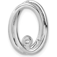 14K White Gold Polished 1/3 Carat Round Diamond Double Oval Pendant by Oro Pregiato