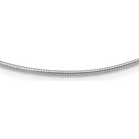 14K White Gold Polished 1.4mm 16" Omega Necklace with Rhodium Plating by Oro Pregiato