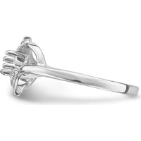 14K White Gold Polished 1-Stone Mother's Ring Mounting - 2mm Band Width by Oro Pregiato
