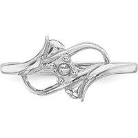 14K White Gold Polished 1-Stone Mother's Ring Mounting - 2mm Band Width by Oro Pregiato