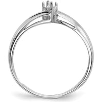 14K White Gold Polished 1-Stone Mother's Ring Mounting - 4mm Band Width by Oro Pregiato