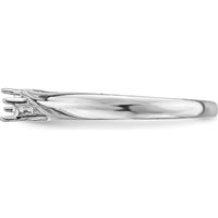 14K White Gold Polished 1-Stone Mother's Ring Mounting - 4mm Band Width by Oro Pregiato