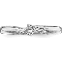14K White Gold Polished 1-Stone Mother's Ring Mounting - 4mm Band Width by Oro Pregiato