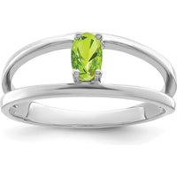 14K White Gold Polished 1-Stone Mother's Ring Mounting - Customizable with Birthstone or Gemstone by Monteluci Fine Jewelry