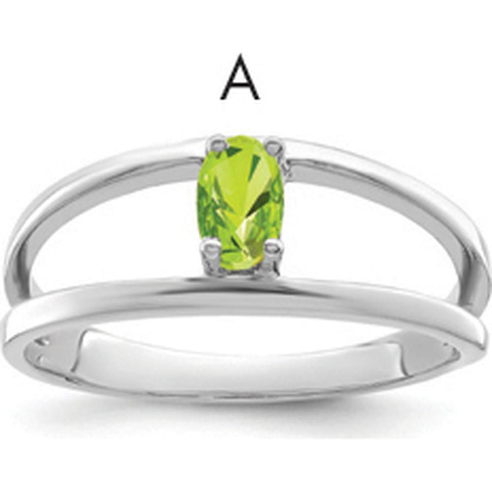 14K White Gold Polished 1-Stone Mother's Ring Mounting - Customizable with Birthstone or Gemstone by Monteluci Fine Jewelry
