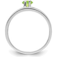 14K White Gold Polished 1-Stone Mother's Ring Mounting - Customizable with Birthstone or Gemstone by Monteluci Fine Jewelry