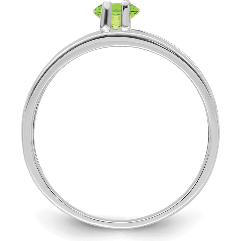 14K White Gold Polished 1-Stone Mother's Ring Mounting - Customizable with Birthstone or Gemstone by Monteluci Fine Jewelry