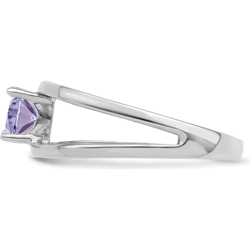 14K White Gold Polished 1-Stone Mother's Ring Mounting - Customizable with Birthstone or Gemstone by Monteluci Fine Jewelry