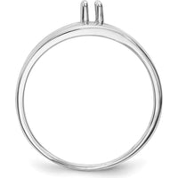 14K White Gold Polished 1-Stone Mother's Ring Mounting - Customizable with Birthstone or Gemstone by Monteluci Fine Jewelry