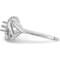14K White Gold Polished 1-Stone Mother's Ring Mounting - Customizable with Your Choice of Center Stone by Oro Pregiato