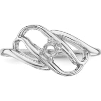 14K White Gold Polished 1-Stone Mother's Ring Mounting - Customizable with Your Choice of Center Stone by Oro Pregiato