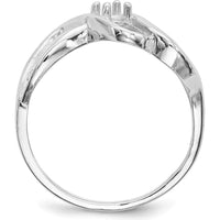 14K White Gold Polished 1-Stone Mother's Ring Mounting by Monteluci Fine Jewelry