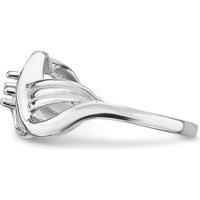14K White Gold Polished 1-Stone Mother's Ring Mounting by Monteluci Fine Jewelry