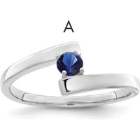 14K White Gold Polished 1-Stone Mother's Ring Mounting by Monteluci Fine Jewelry