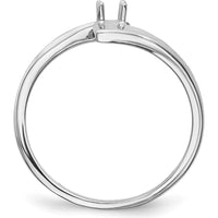 14K White Gold Polished 1-Stone Mother's Ring Mounting by Monteluci Fine Jewelry