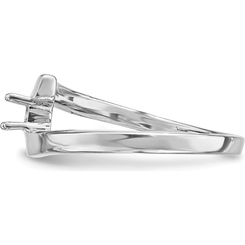 14K White Gold Polished 1-Stone Mother's Ring Mounting by Monteluci Fine Jewelry