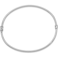 14K White Gold Polished 2.00mm Hinged Oval Bangle Bracelet - Timeless Luxury by Oro Pregiato