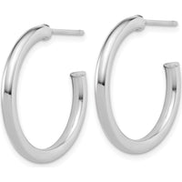 14K White Gold Polished 2.5mm x 25mm Tube C-Hoop Earrings by 0