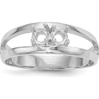 14K White Gold Polished 2-Stone Mother's Ring Mounting - Customizable and Sizeable by Monteluci Fine Jewelry