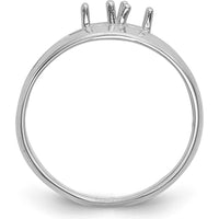14K White Gold Polished 2-Stone Mother's Ring Mounting - Customizable and Sizeable by Monteluci Fine Jewelry