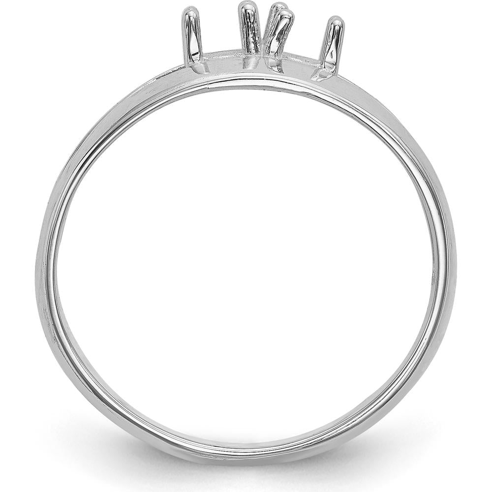 14K White Gold Polished 2-Stone Mother's Ring Mounting - Customizable and Sizeable by Monteluci Fine Jewelry
