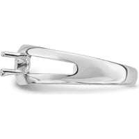14K White Gold Polished 2-Stone Mother's Ring Mounting - Customizable and Sizeable by Monteluci Fine Jewelry