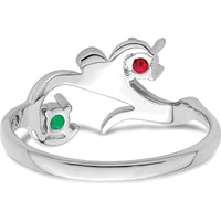 14K White Gold Polished 2-Stone Mother's Ring Mounting - Customizable Birthstone Setting by Monteluci Fine Jewelry