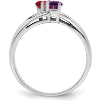 14K White Gold Polished 2-Stone Mother's Ring Mounting - Customizable Design by Monteluci Fine Jewelry