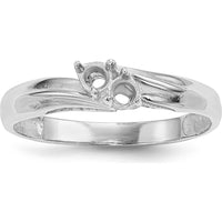 14K White Gold Polished 2-Stone Mother's Ring Mounting - Customizable Design by Monteluci Fine Jewelry