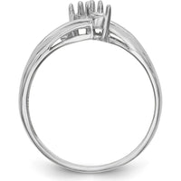 14K White Gold Polished 2-Stone Mother's Ring Mounting - Customizable Design by Monteluci Fine Jewelry