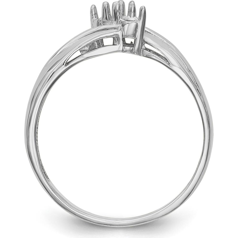 14K White Gold Polished 2-Stone Mother's Ring Mounting - Customizable Design by Monteluci Fine Jewelry