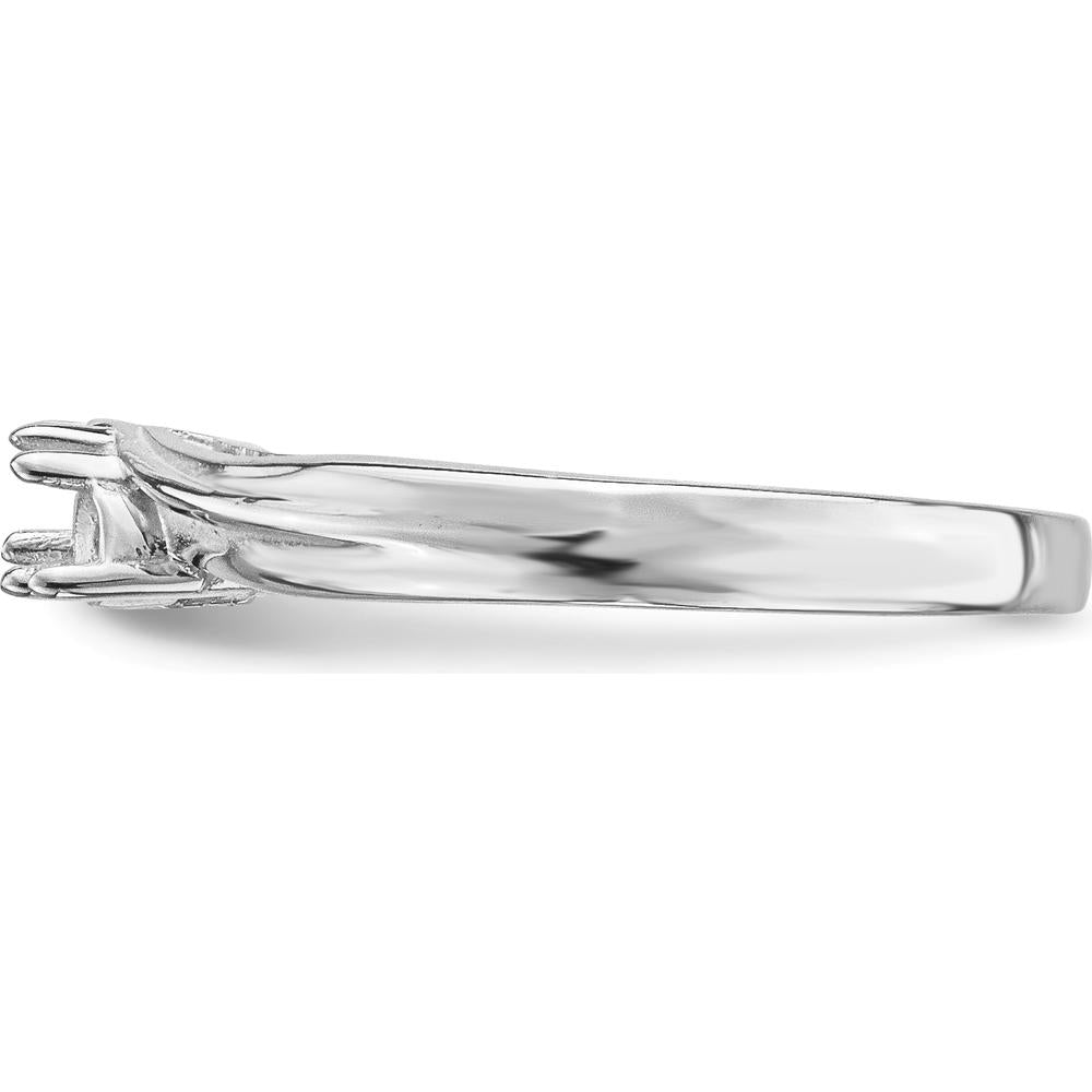 14K White Gold Polished 2-Stone Mother's Ring Mounting - Customizable Design by Monteluci Fine Jewelry