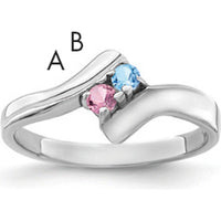 14K White Gold Polished 2-Stone Mother's Ring Mounting - Customizable Design by Monteluci Fine Jewelry