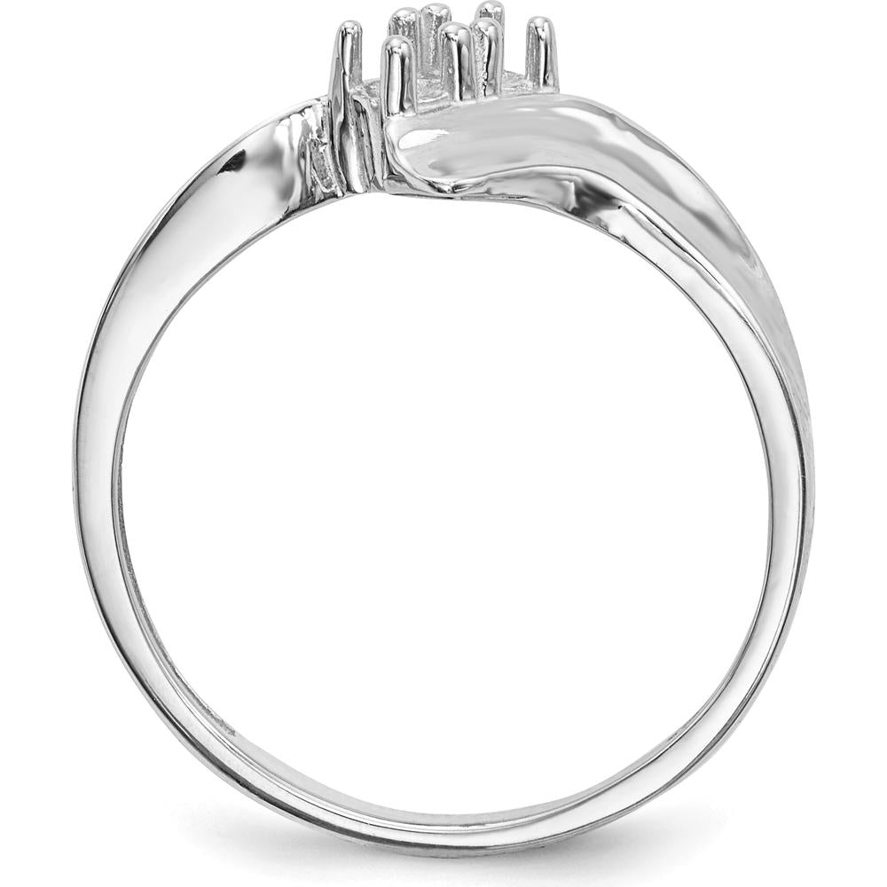14K White Gold Polished 2-Stone Mother's Ring Mounting - Customizable Design by Monteluci Fine Jewelry