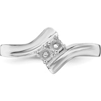 14K White Gold Polished 2-Stone Mother's Ring Mounting - Customizable Design by Monteluci Fine Jewelry