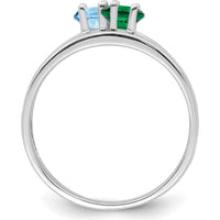 14K White Gold Polished 2-Stone Mother's Ring Mounting - Customizable for Personal Gemstones by Oro Pregiato