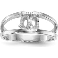 14K White Gold Polished 2-Stone Mother's Ring Mounting - Customizable for Personal Gemstones by Oro Pregiato
