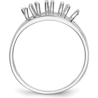 14K White Gold Polished 2-Stone Mother's Ring Mounting - Customizable for Personal Gemstones by Oro Pregiato