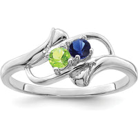 14K White Gold Polished 2-Stone Mother's Ring Mounting - Customizable Setting for Your Cherished Gems by Oro Pregiato