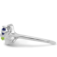 14K White Gold Polished 2-Stone Mother's Ring Mounting - Customizable Setting for Your Cherished Gems by Oro Pregiato
