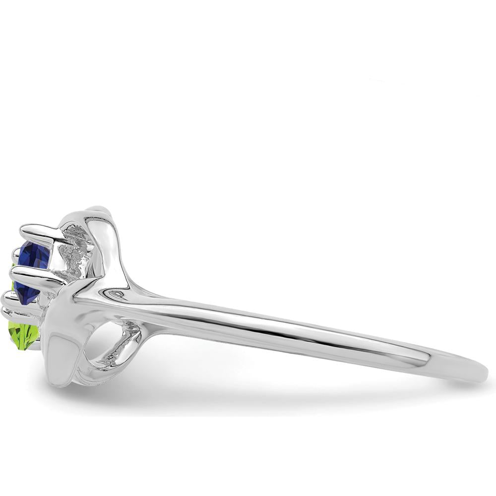 14K White Gold Polished 2-Stone Mother's Ring Mounting - Customizable Setting for Your Cherished Gems by Oro Pregiato